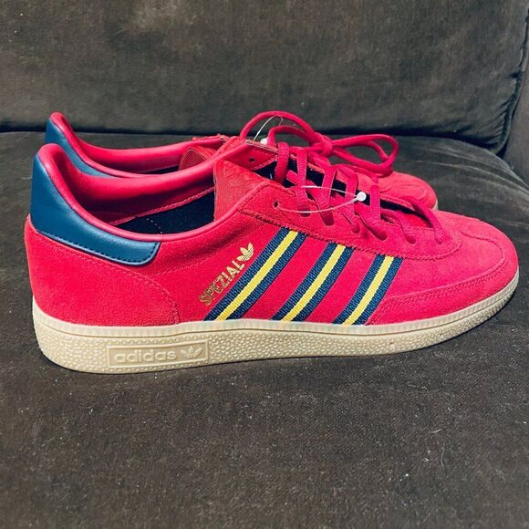 Rare Sample Tag Adidas Handball Spezial Red Blue Yellow 9 US 8.5 UK 42 2/3 EU - Picture 5 of 10